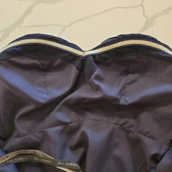 Bill Levkoff Womens Formal Stapless Chiffon Midi Dress Navy Blue Size 10 - Picture 11 of 11